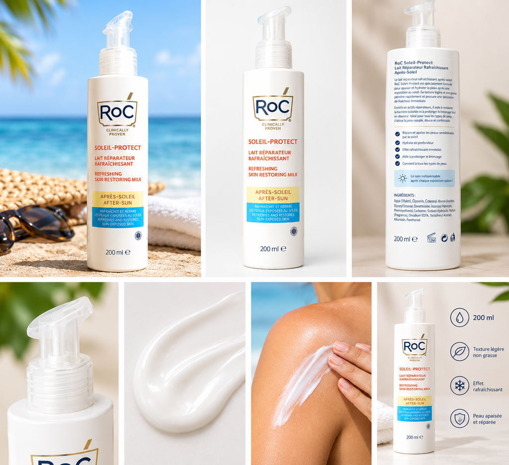 RoC Soleil-Protect – Lait Réparateur Rafraîchissant Après-Soleil 200 ml