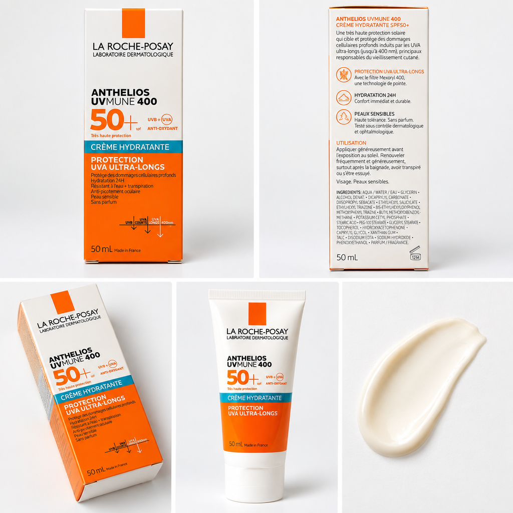 La Roche-Posay Anthelios UVMune 400 SPF 50+ – Crème Hydratante Très Haute Protection Solaire