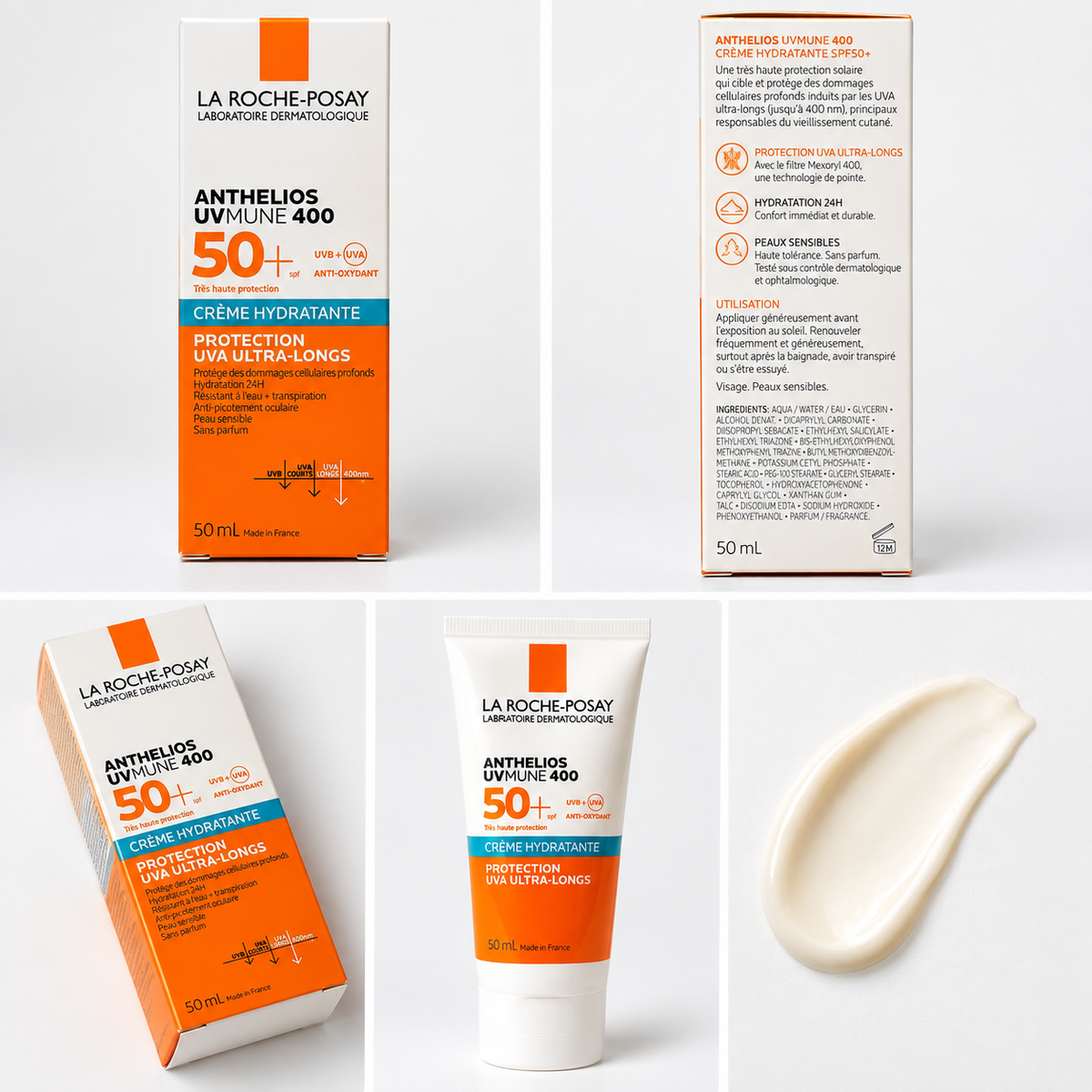 La Roche-Posay Anthelios UVMune 400 SPF 50+ – Crème Hydratante Très Haute Protection Solaire